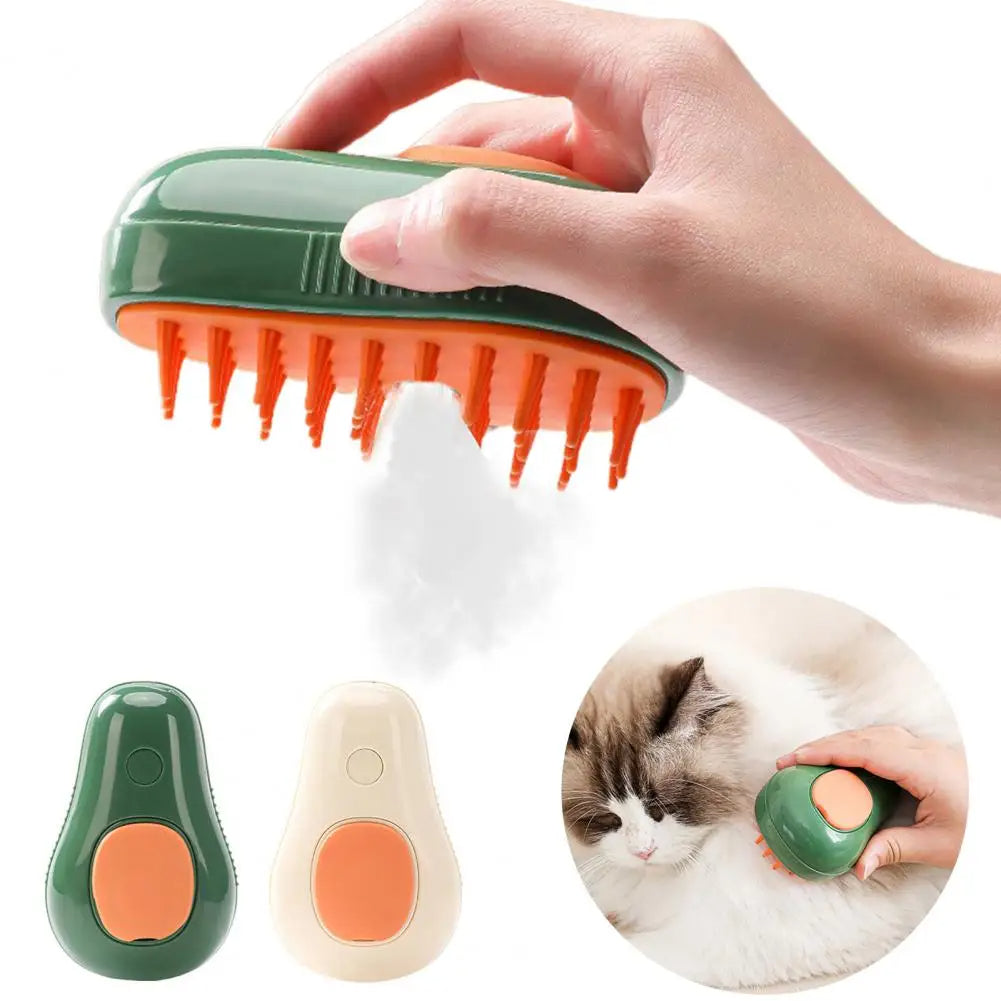 Cute Avocado Steam Brush for Fur Care & Massage