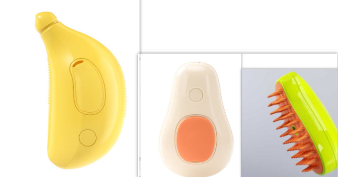 Cute Avocado Steam Brush for Fur Care & Massage