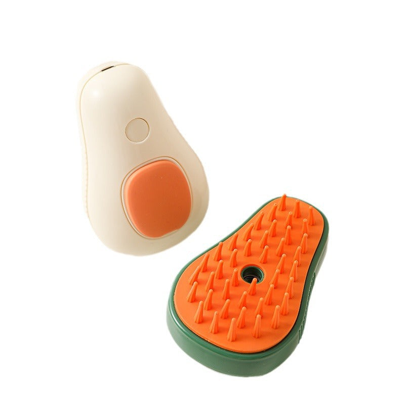 Cute Avocado Steam Brush for Fur Care & Massage